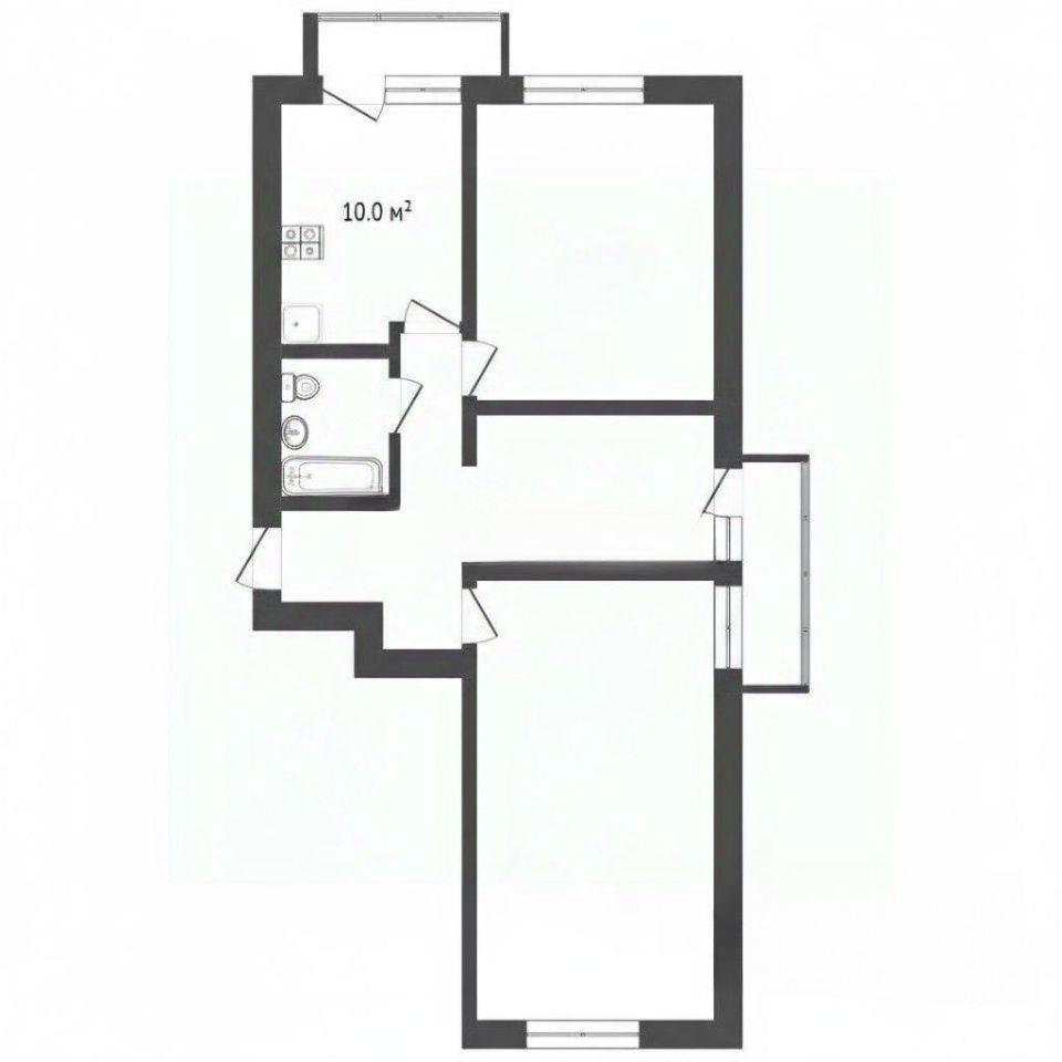 3-комнатная 65.3 м2 в ЖК undefined корпус null этаж 10