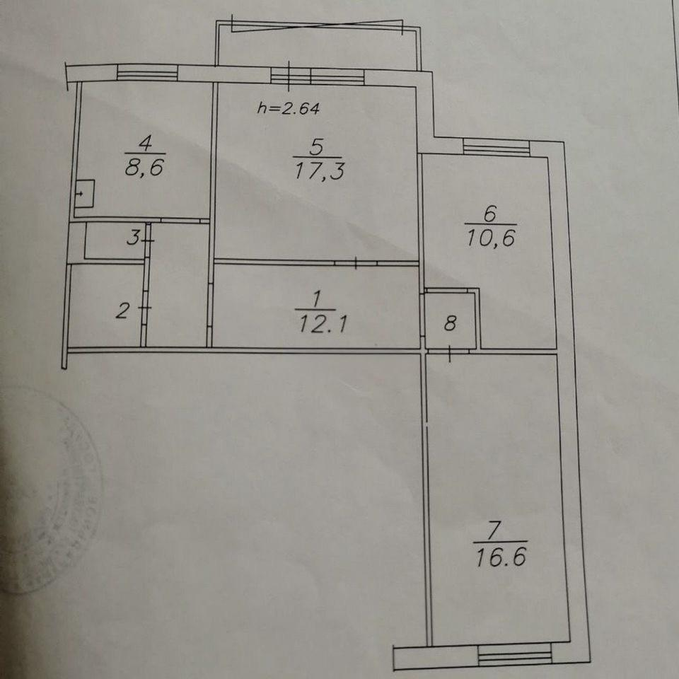 3-комнатная 69.3 м2 в ЖК undefined корпус null этаж 10
