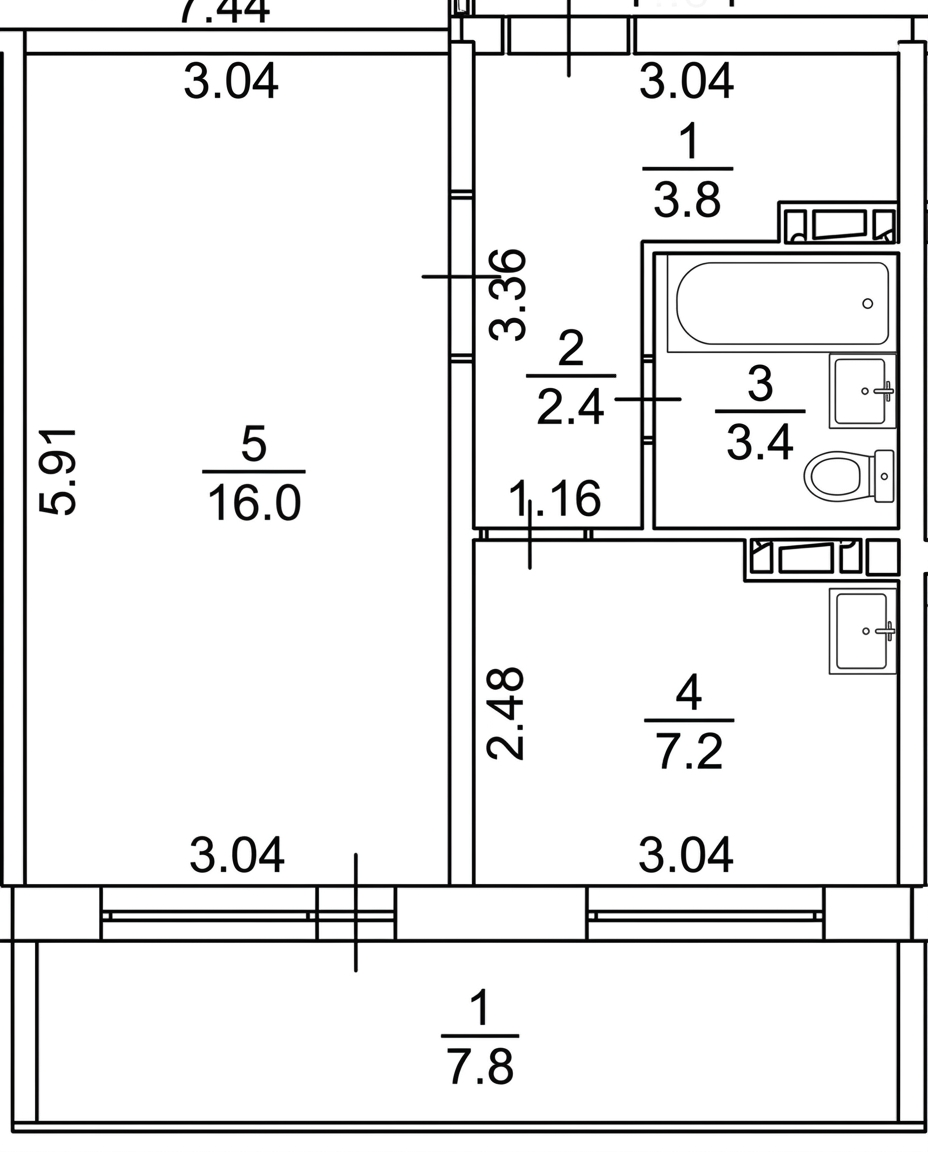 1-комнатная 34.9 м2 в ЖК undefined корпус null этаж 10