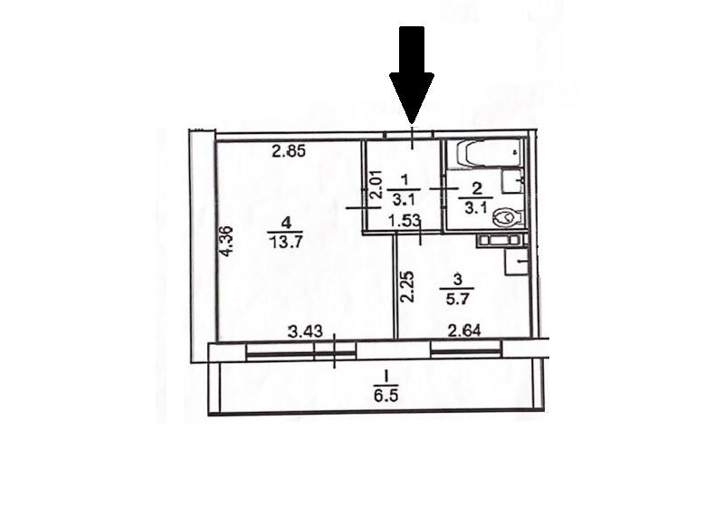 1-комнатная 25.7 м2 в ЖК undefined корпус null этаж 10