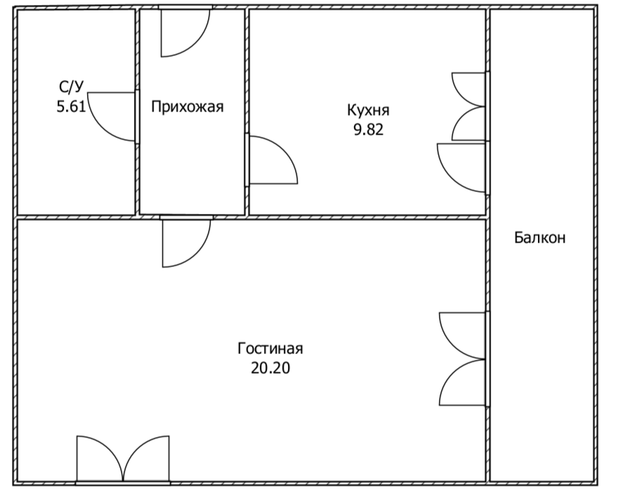 1-комнатная 48 м2 в ЖК undefined корпус null этаж 4