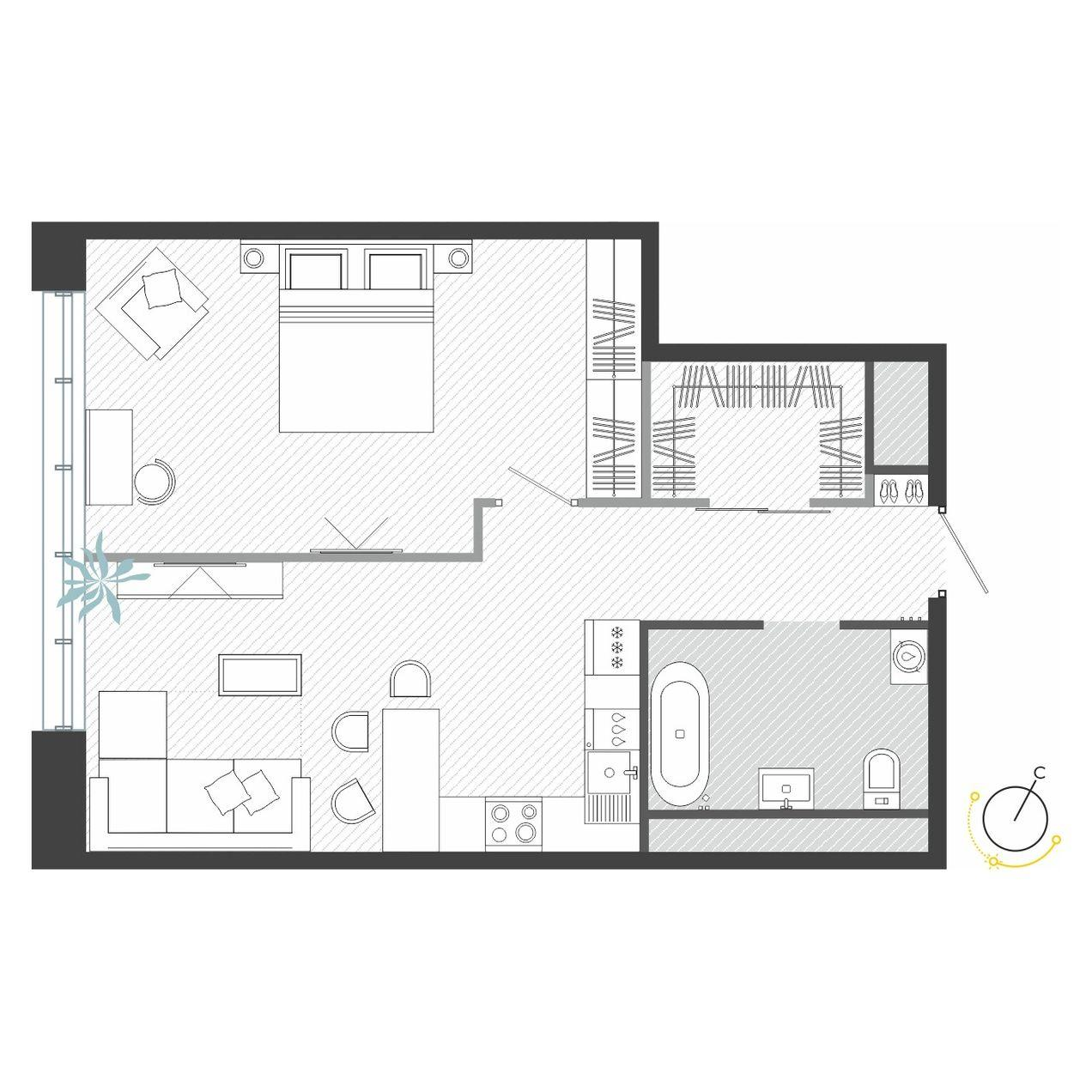 2-комнатная 54 м2 в ЖК R4 корпус null этаж 13