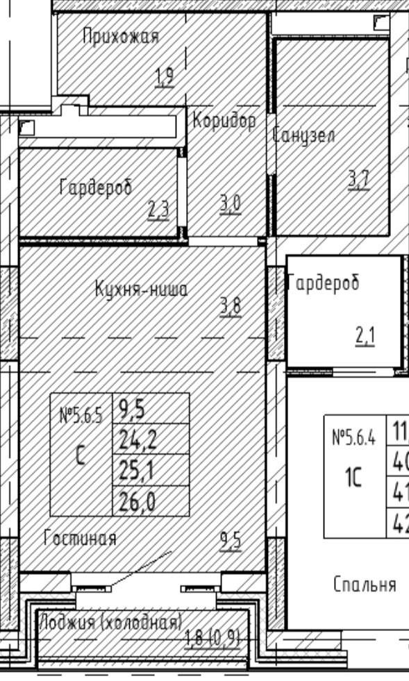 Студия 26 м2 в ЖК undefined корпус null этаж 6