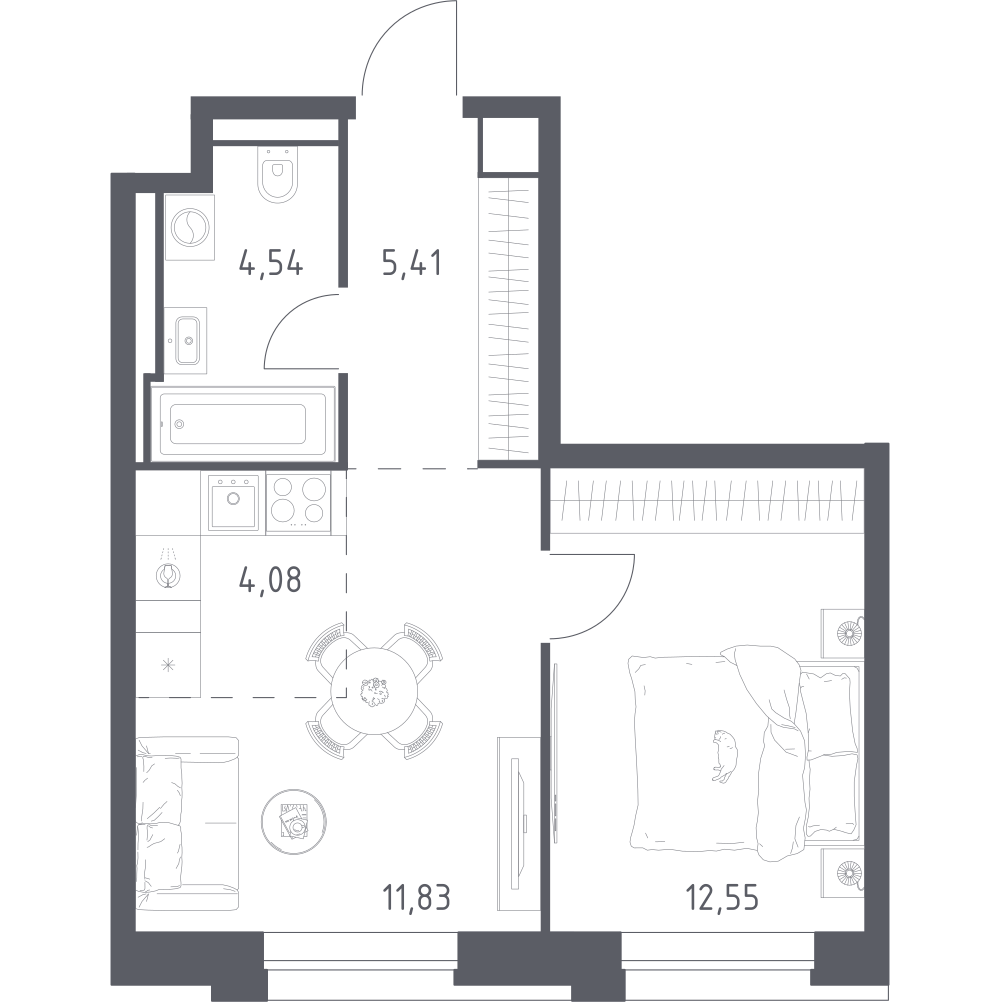 Студия 38 м2 в ЖК Верейская 41 корпус null этаж 11
