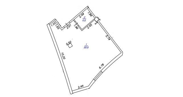 1-комнатная 64.4 м2 в ЖК undefined корпус null этаж 2