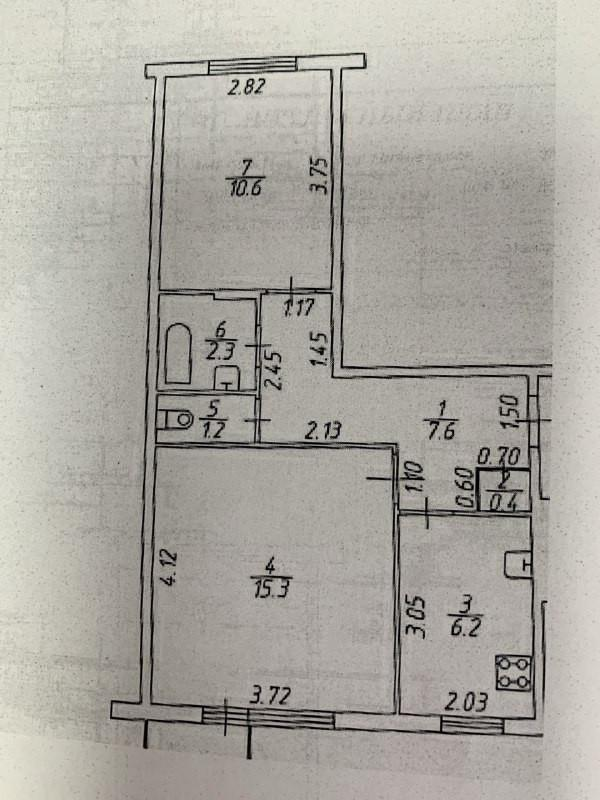 2-комнатная 43.6 м2 в ЖК undefined корпус null этаж 4