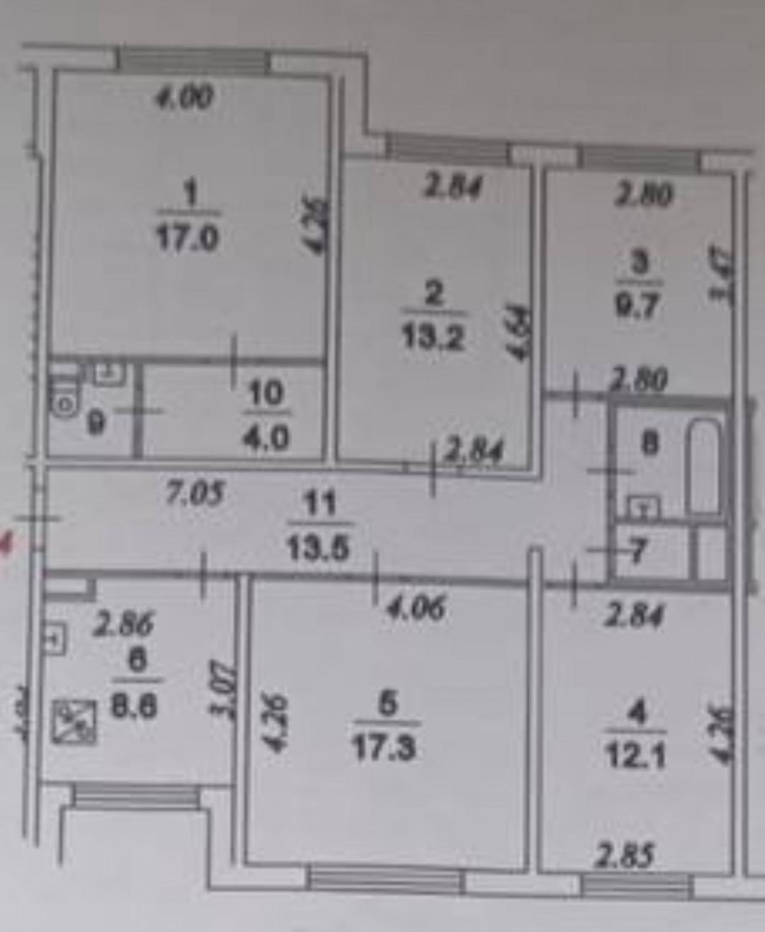 5-комнатная 100.8 м2 в ЖК undefined корпус null этаж 1