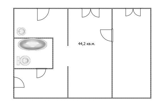2-комнатная 44.2 м2 в ЖК undefined корпус null этаж 4