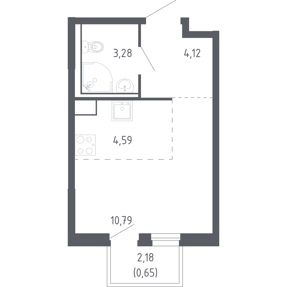 Студия 23 м2 в ЖК Чаркова 72 корпус null этаж 9