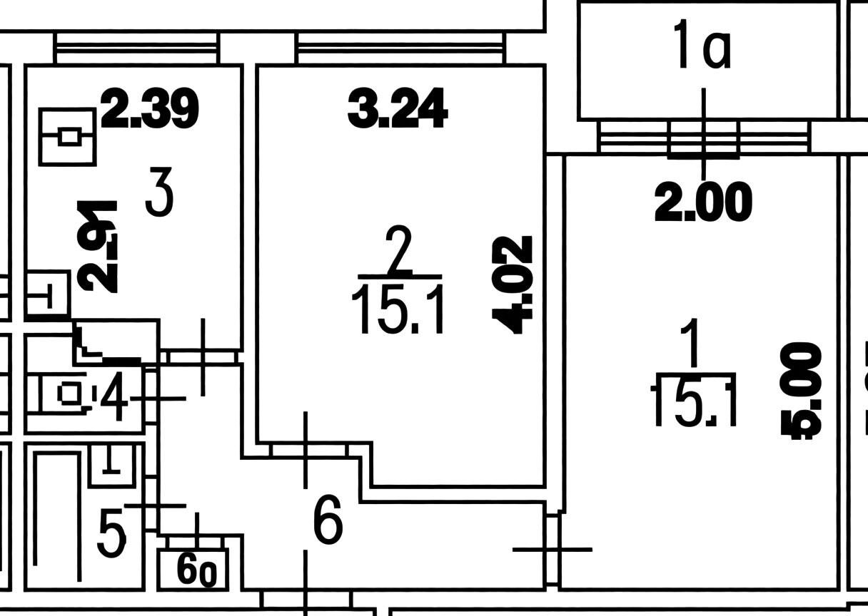 2-комнатная 47.7 м2 в ЖК undefined корпус null этаж 7