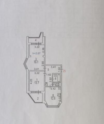 2-комнатная 59.1 м2 в ЖК undefined корпус null этаж 8
