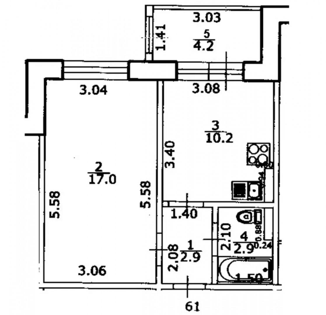 1-комнатная 33 м2 в ЖК undefined корпус null этаж 3
