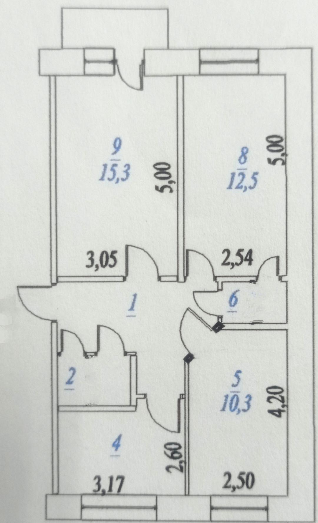 3-комнатная 57.4 м2 в ЖК undefined корпус null этаж 5
