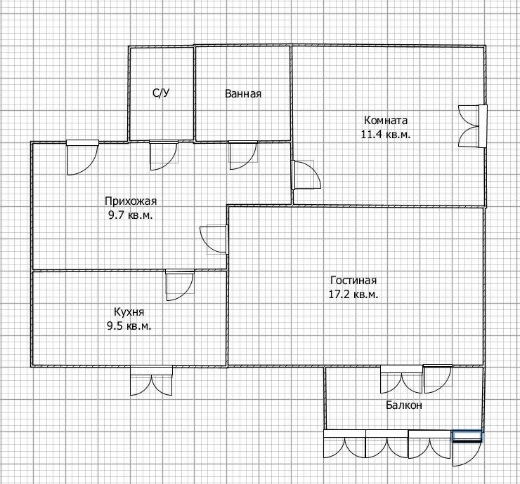 2-комнатная 51.5 м2 в ЖК undefined корпус null этаж 4