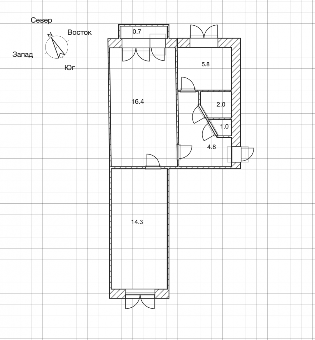 2-комнатная 44.3 м2 в ЖК undefined корпус null этаж 4