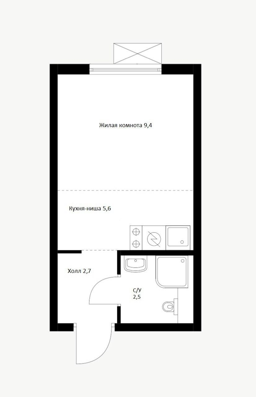 Студия 20.2 м2 в ЖК undefined корпус null этаж 8