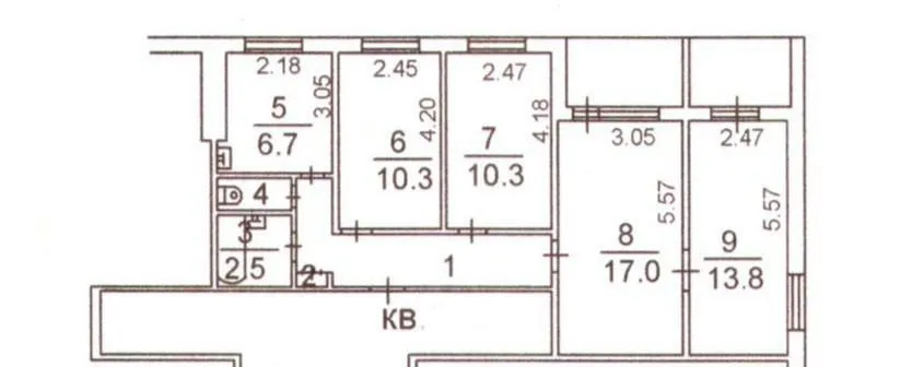 4-комнатная 70.4 м2 в ЖК undefined корпус null этаж 9
