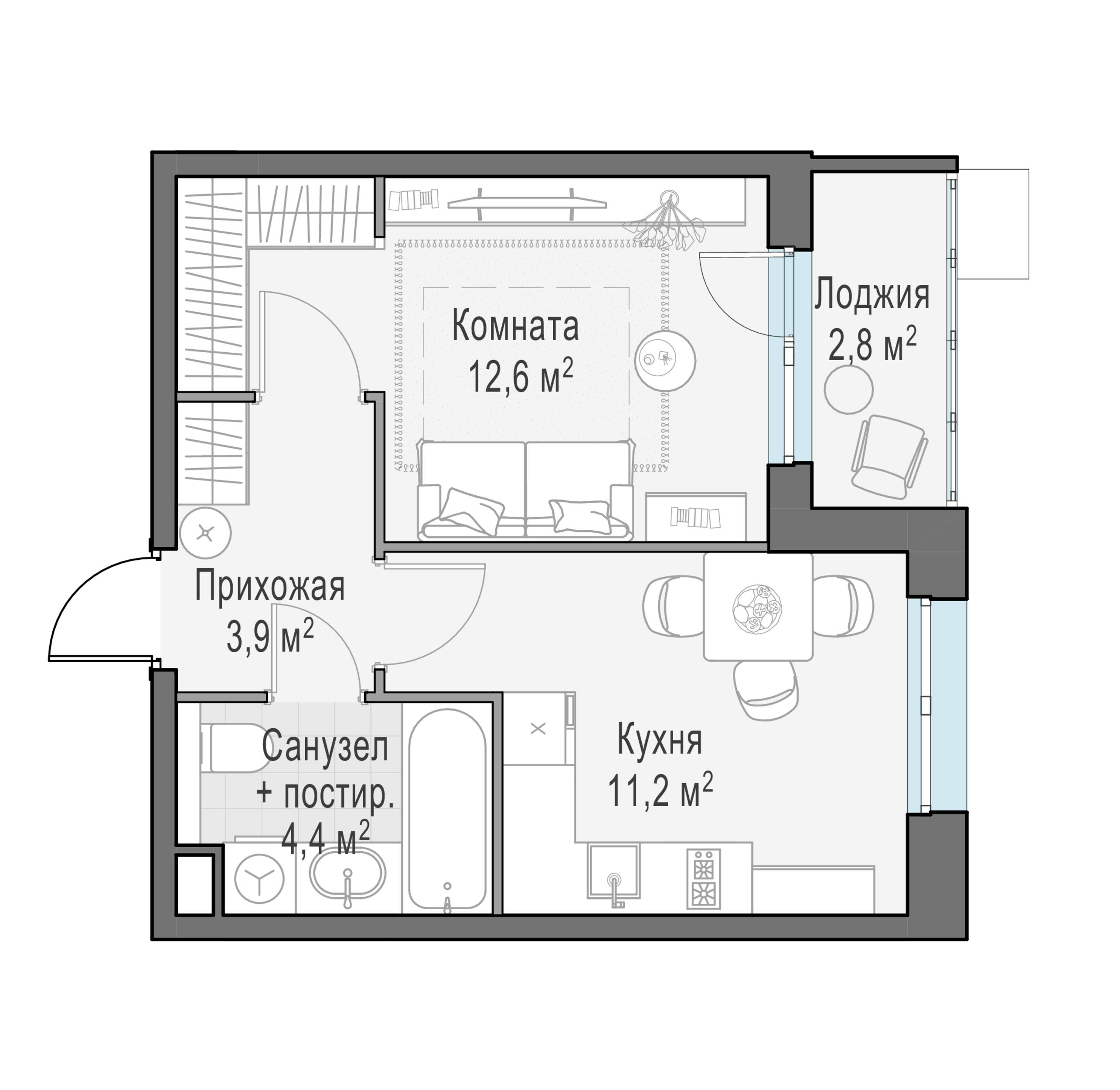 1-комнатная 32 м2 в ЖК Жилые кварталы «Новое Пушкино» корпус null этаж 15