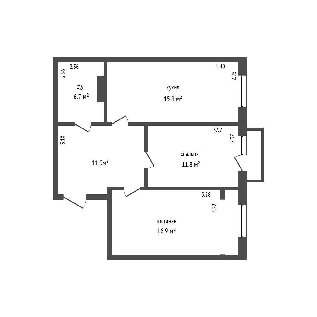 2-комнатная 64 м2 в ЖК undefined корпус null этаж 4