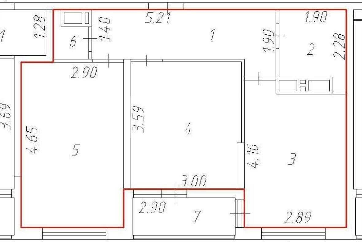 2-комнатная 51 м2 в ЖК undefined корпус null этаж 11