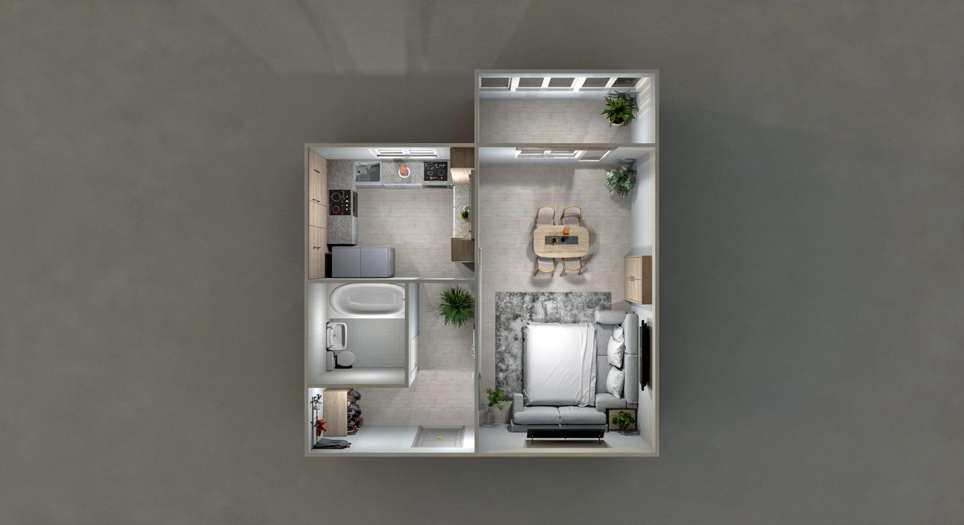 1-комнатная 30.2 м2 в ЖК undefined корпус null этаж 2