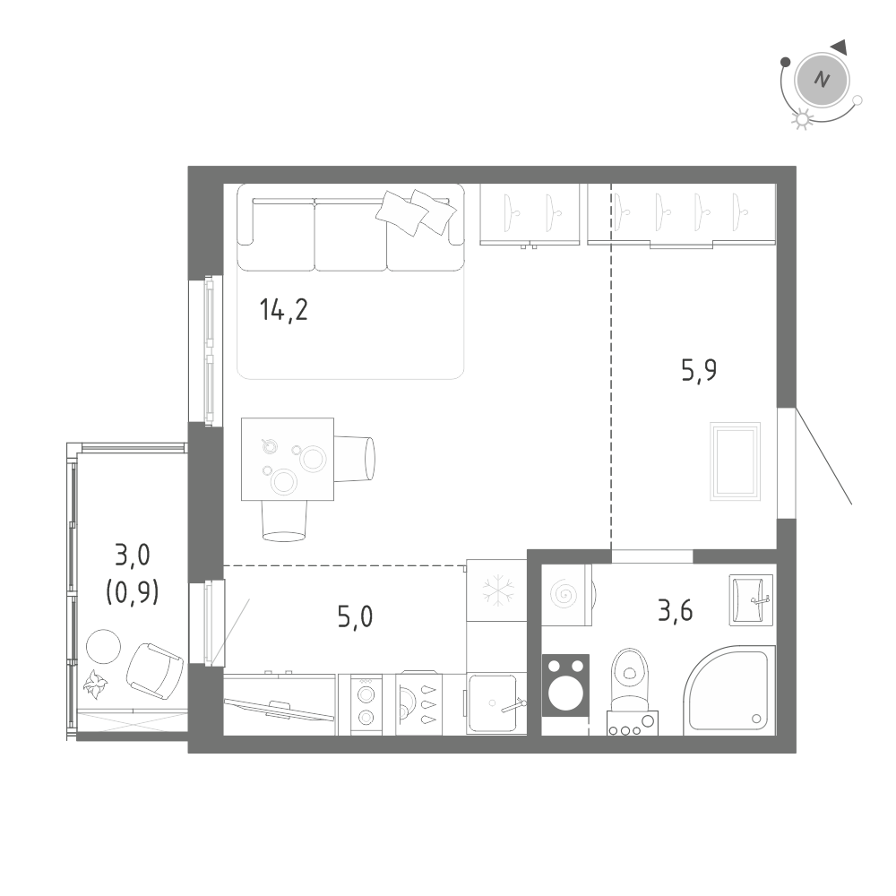 Студия 29 м2 в ЖК Клюква.Парк корпус null этаж 10