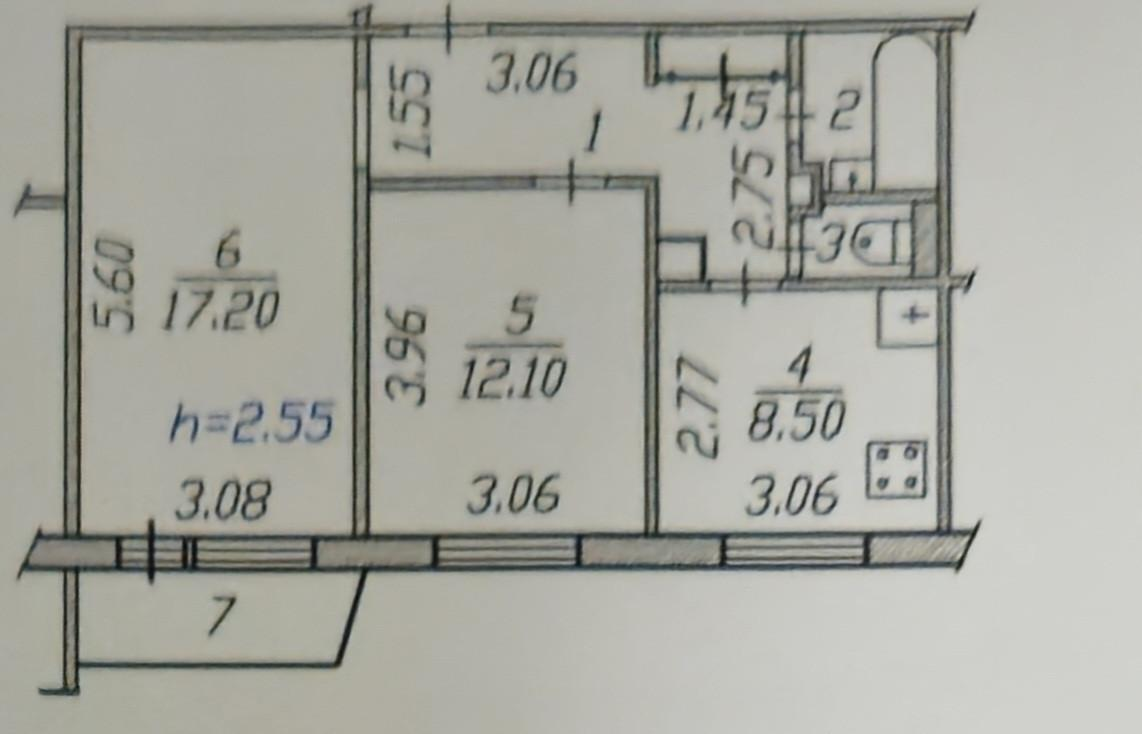 2-комнатная 50.6 м2 в ЖК undefined корпус null этаж 5