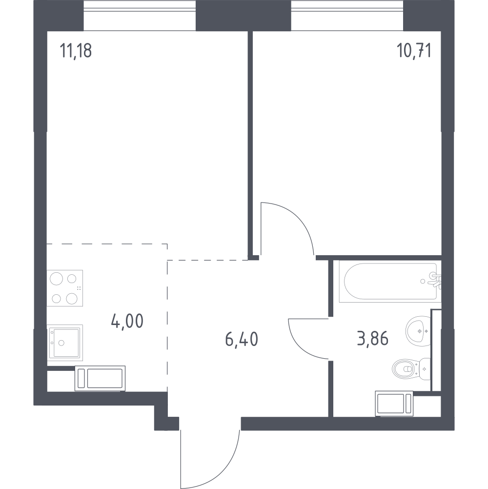 Студия 36 м2 в ЖК Цветочные поляны корпус null этаж 5