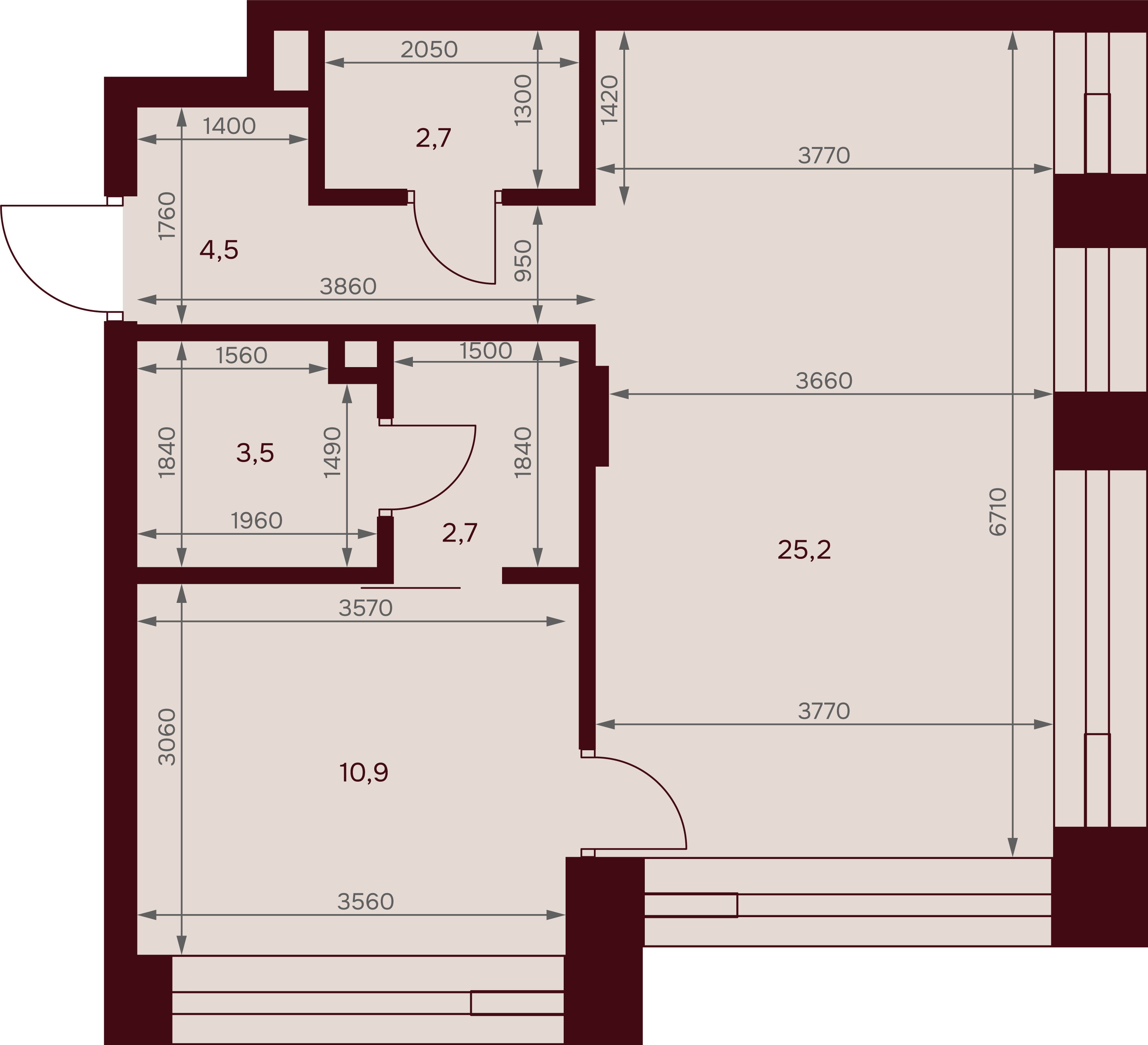 1-комнатная 49 м2 в ЖК Дом 7. Даниловский корпус null этаж 12