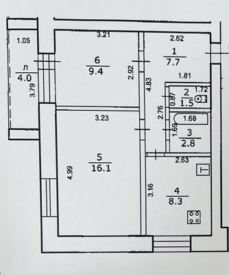 2-комнатная 45.8 м2 в ЖК undefined корпус null этаж 2