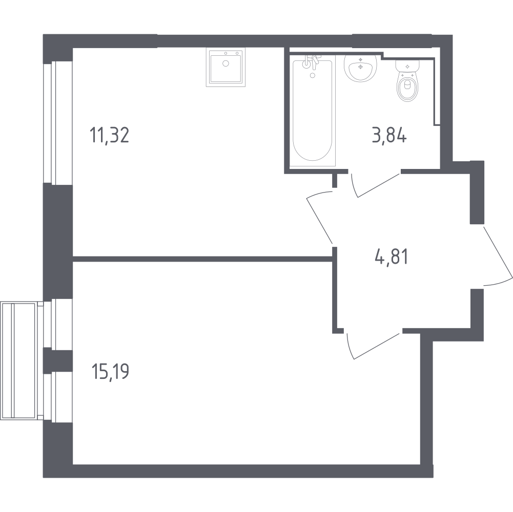 1-комнатная 35 м2 в ЖК Рублёвский Квартал корпус null этаж 5