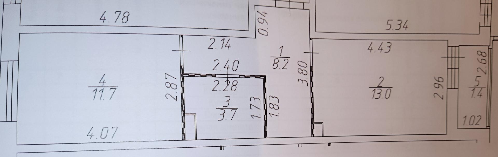 1-комнатная 38 м2 в ЖК undefined корпус null этаж 2