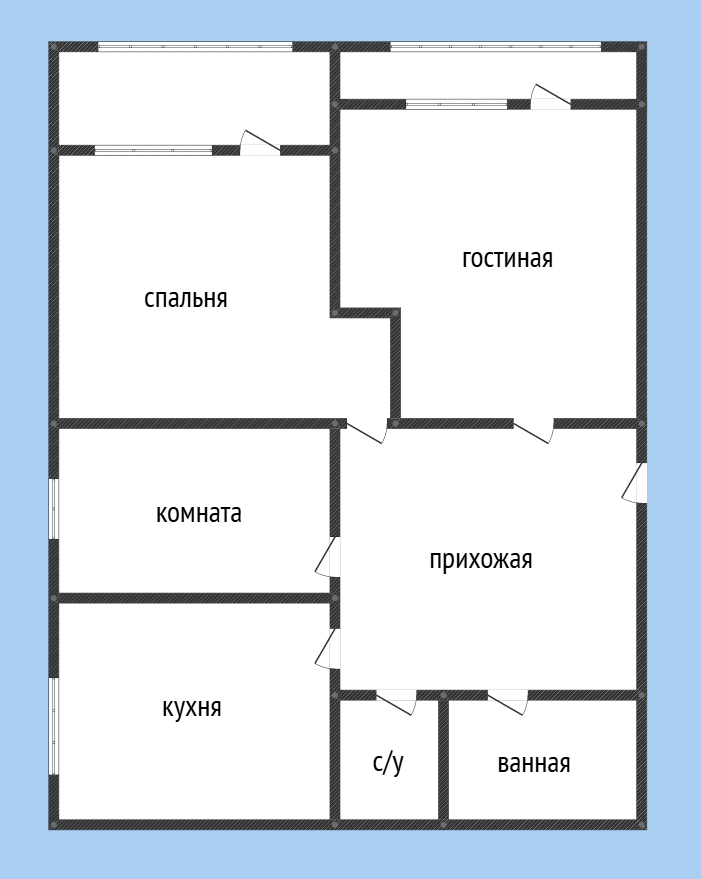 3-комнатная 70 м2 в ЖК undefined корпус null этаж 4
