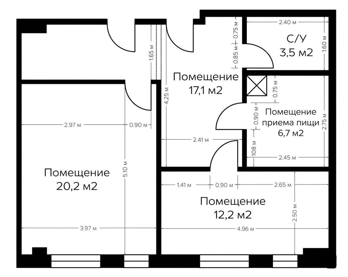 Студия 61.7 м2 в ЖК undefined корпус null этаж null
