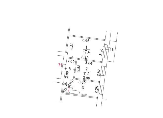 2-комнатная 42.7 м2 в ЖК undefined корпус null этаж 4