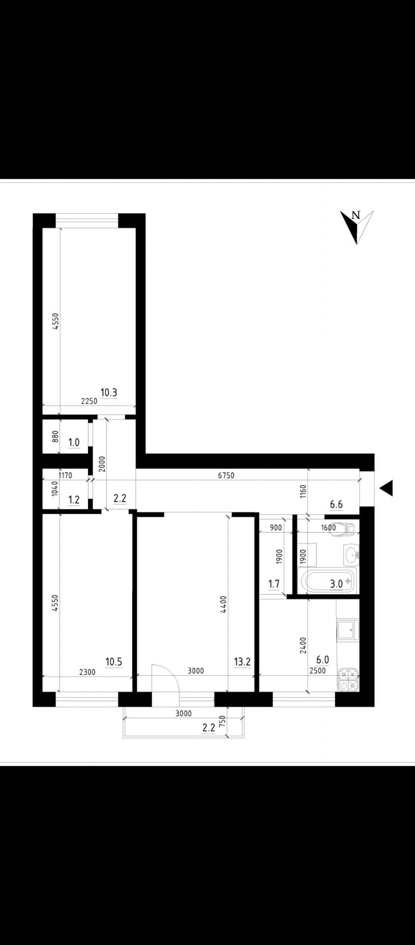 3-комнатная 56 м2 в ЖК undefined корпус null этаж 5