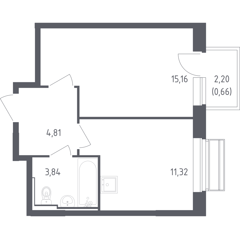 1-комнатная 35 м2 в ЖК Рублёвский Квартал корпус null этаж 5