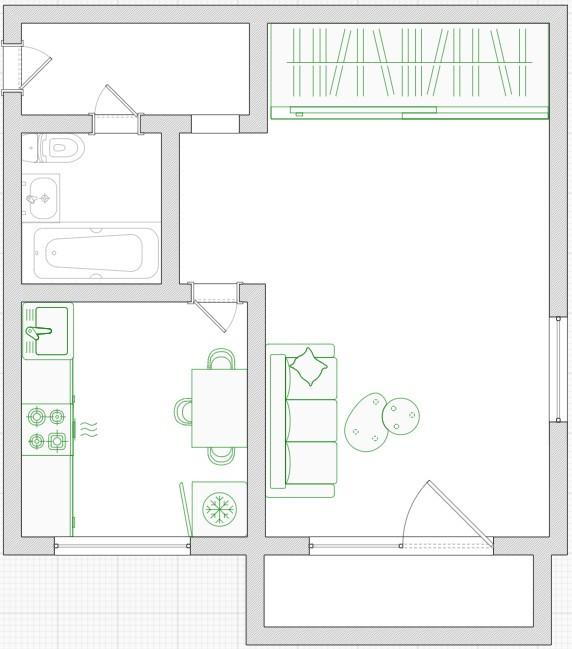 1-комнатная 30.8 м2 в ЖК undefined корпус null этаж 5