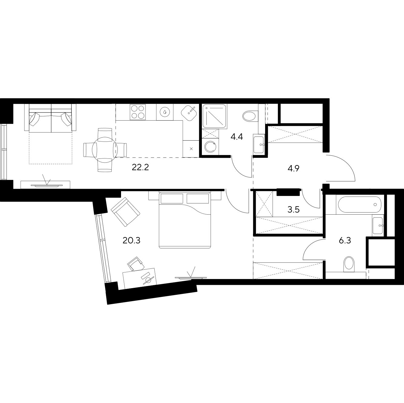 Студия 61 м2 в ЖК NEXUS by Akvilon корпус null этаж 44