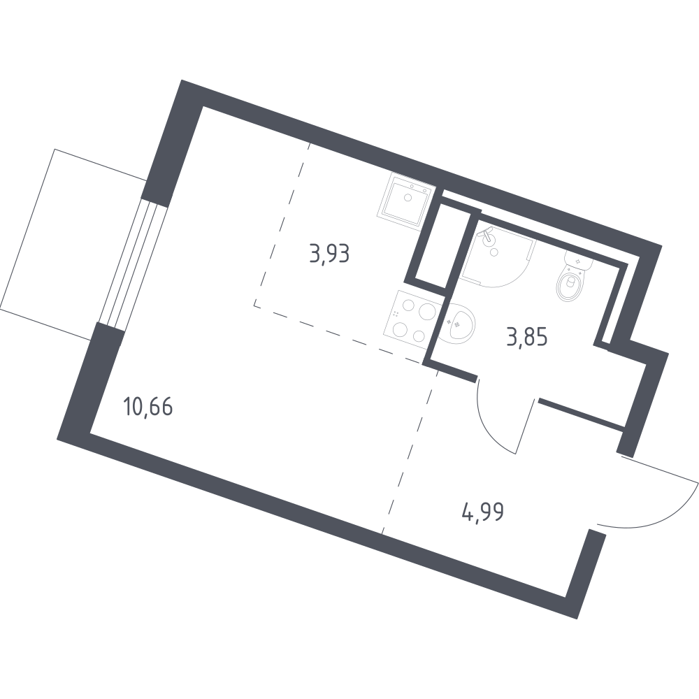 Студия 23 м2 в ЖК Квартал Лаголово корпус null этаж 3