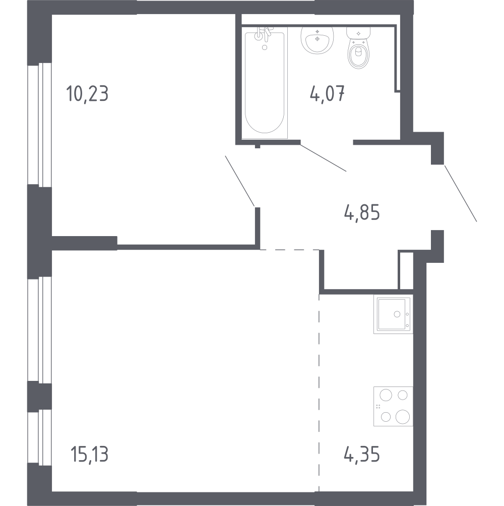 Студия 38 м2 в ЖК Чаркова 72 корпус null этаж 10