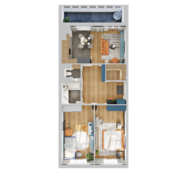 2-комнатная 84.4 м2 в ЖК undefined корпус null этаж 2