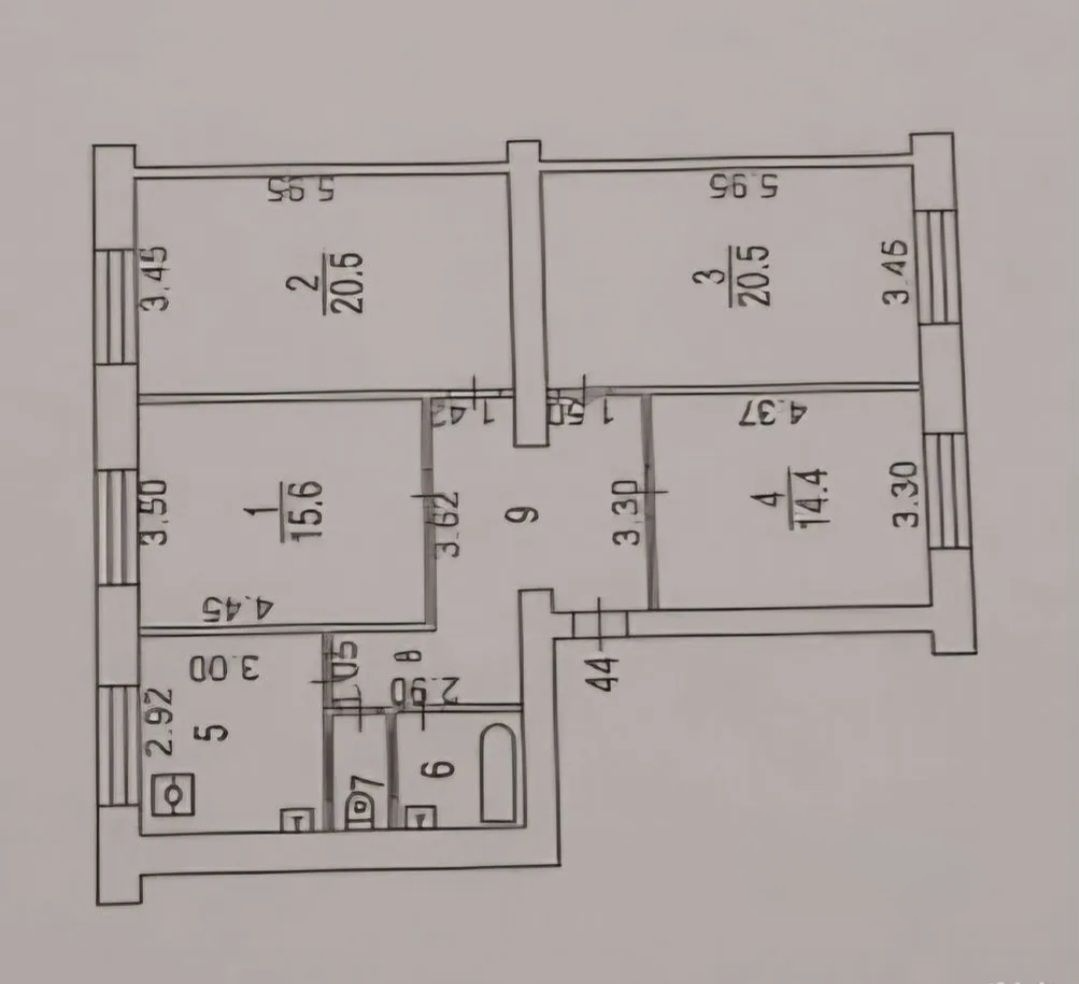 4-комнатная 98.7 м2 в ЖК undefined корпус null этаж 2