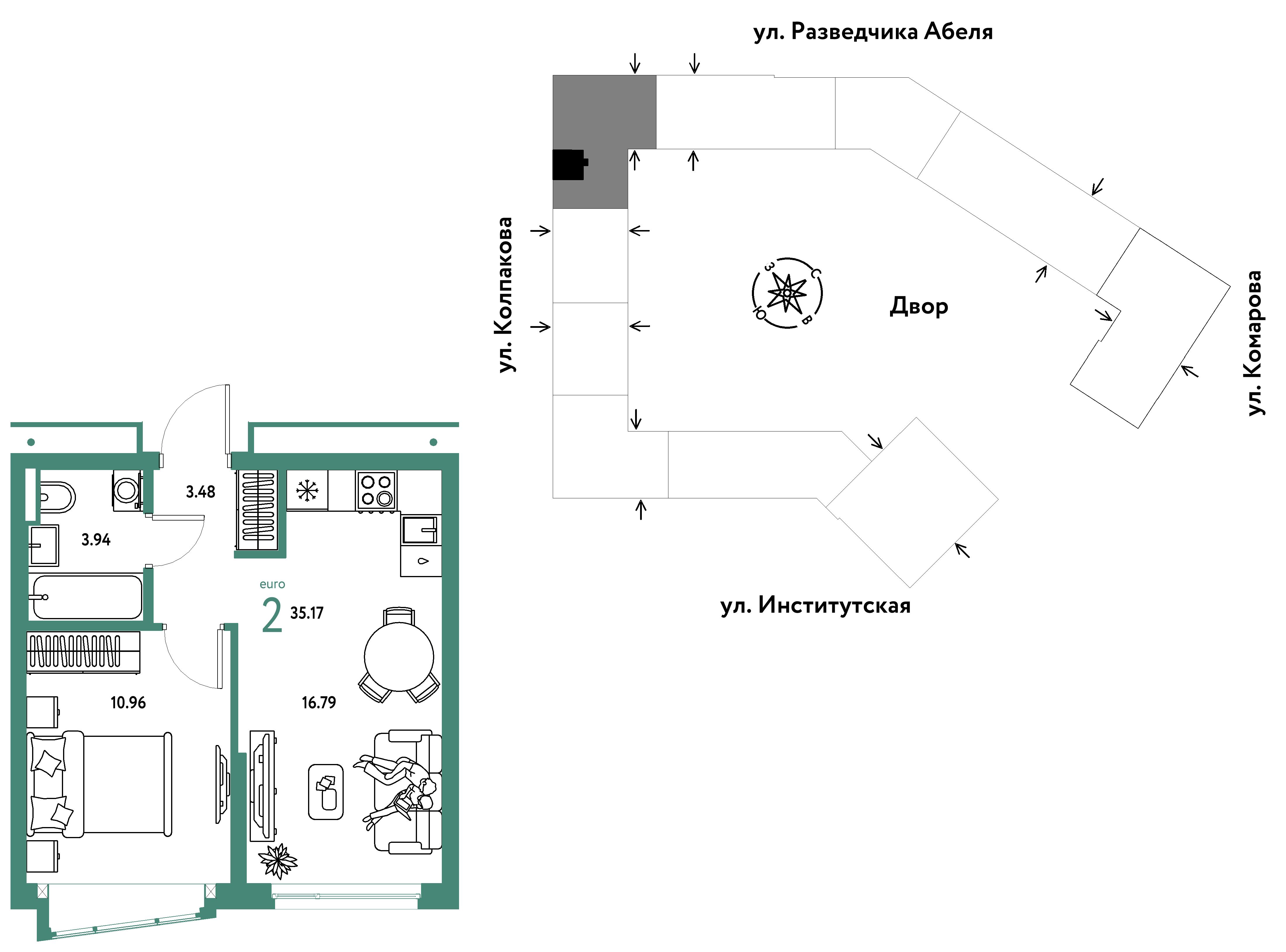 Студия 35 м2 в ЖК Страна.Парковая корпус null этаж 14