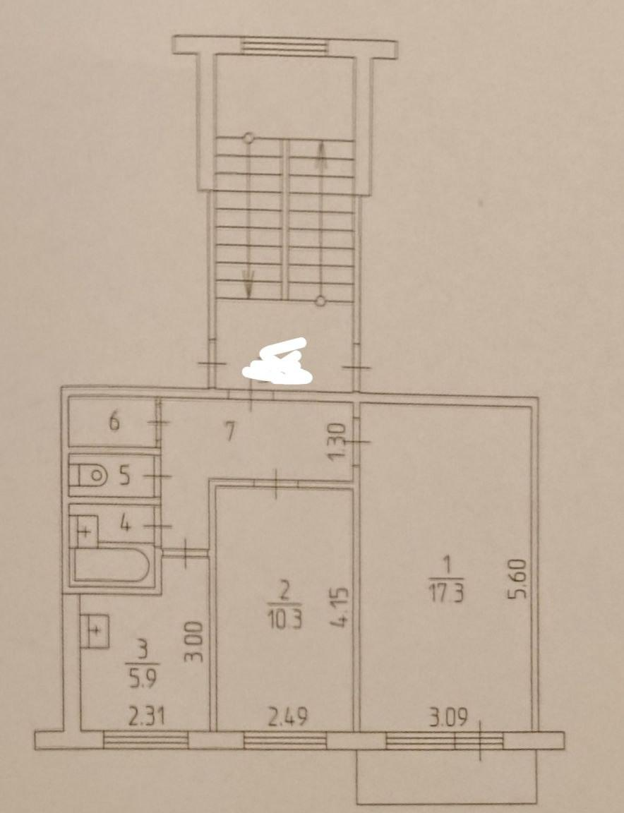 2-комнатная 43.9 м2 в ЖК undefined корпус null этаж 2