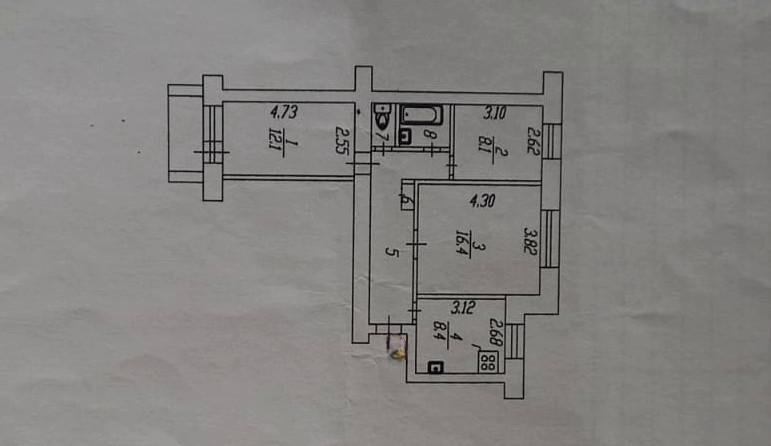 3-комнатная 59.2 м2 в ЖК undefined корпус null этаж 6