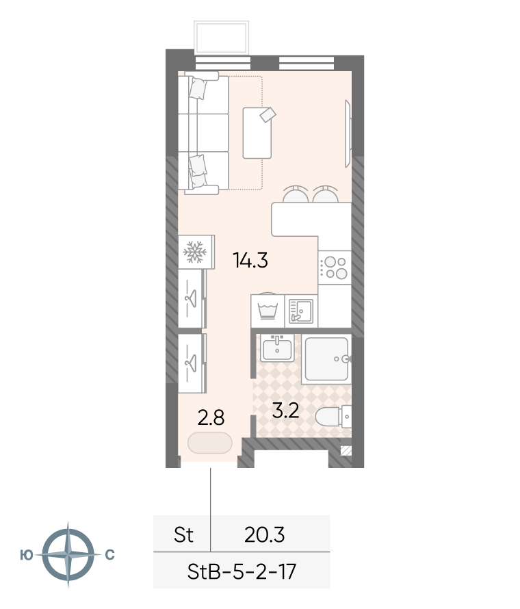 Студия 20 м2 в ЖК ЛУЧИ корпус null этаж 4