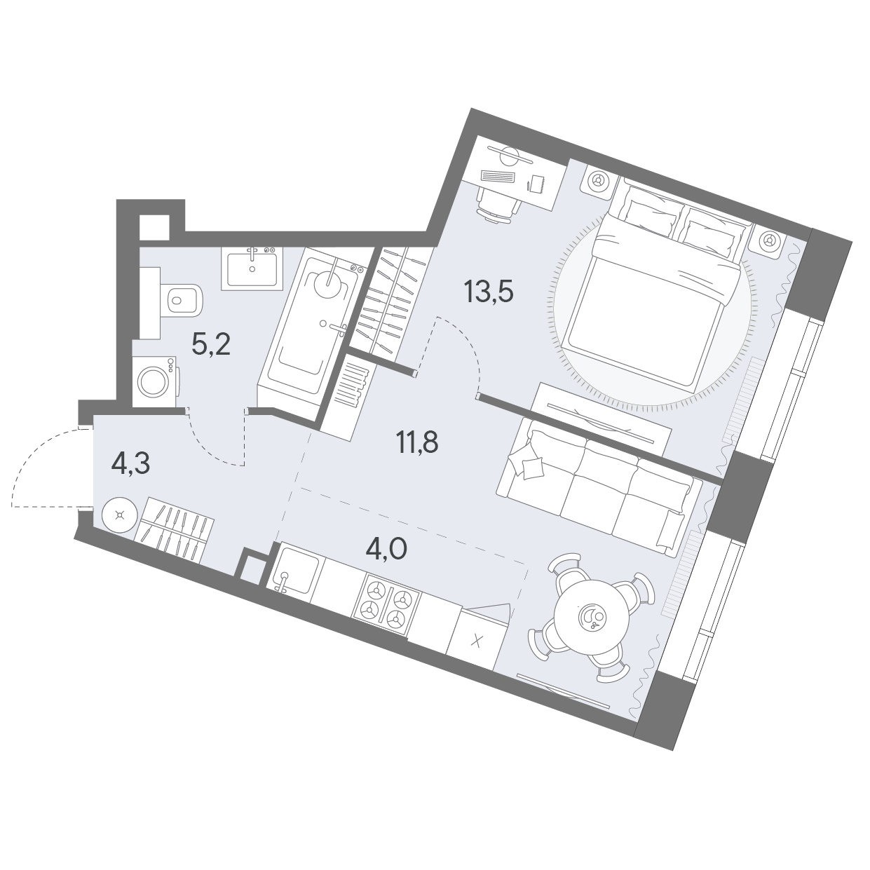 1-комнатная 38 м2 в ЖК Родина Переделкино корпус null этаж 5
