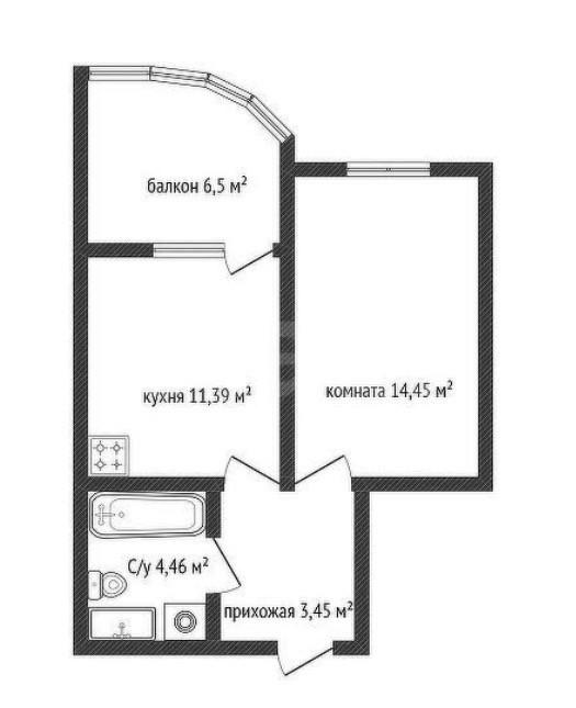 1-комнатная 33.7 м2 в ЖК undefined корпус null этаж 8