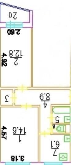 2-комнатная 46.8 м2 в ЖК undefined корпус null этаж 1